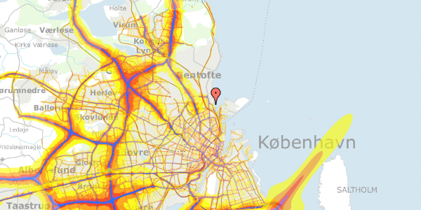 Trafikstøjkort på Kildevænget 7, 2100 København Ø