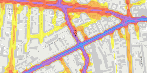 Trafikstøjkort på Kingosgade 7, st. th, 1623 København V