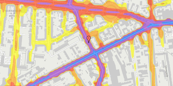 Trafikstøjkort på Kingosgade 7, 1. th, 1623 København V