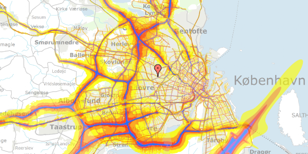 Trafikstøjkort på Kirkebjerg Allé 33, 2720 Vanløse