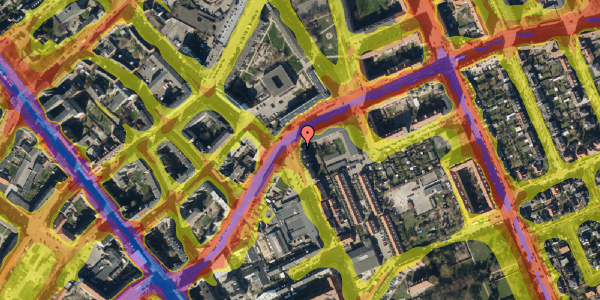 Trafikstøjkort på Kirkegårdsvej 1, st. th, 2300 København S