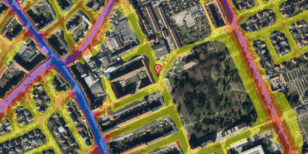 Trafikstøjkort på Kirkegårdsvej 22, 4. th, 2300 København S