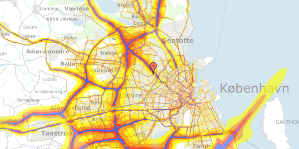 Trafikstøjkort på Kirketoften 6, 2700 Brønshøj