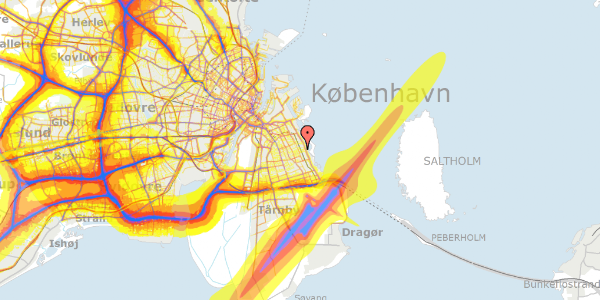 Trafikstøjkort på Kirsten Kimers Vej 8, 2300 København S