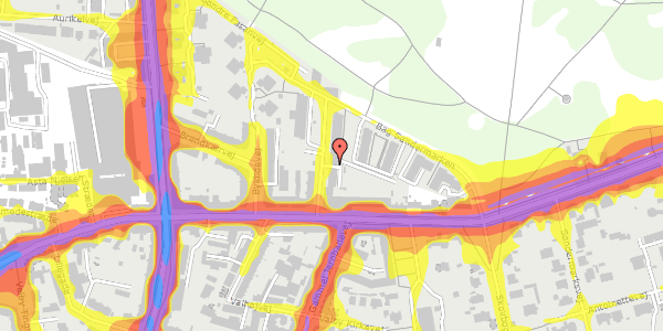 Trafikstøjkort på Kirstinedalsvej 6, 2. th, 2500 Valby