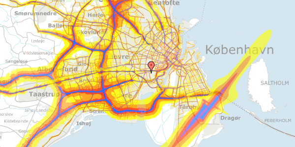 Trafikstøjkort på Kjeldsgårdsvej 41, 1. , 2500 Valby