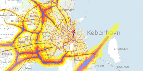 Trafikstøjkort på Klareboderne 10, 1. , 1115 København K