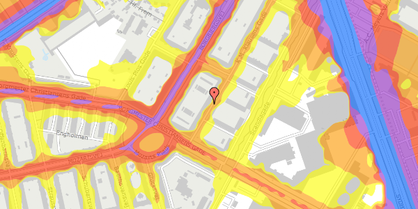 Trafikstøjkort på K.M. Klausens Gade 38, st. th, 2450 København SV