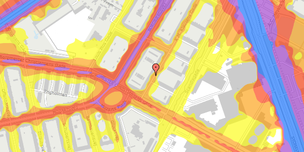 Trafikstøjkort på K.M. Klausens Gade 40, st. th, 2450 København SV