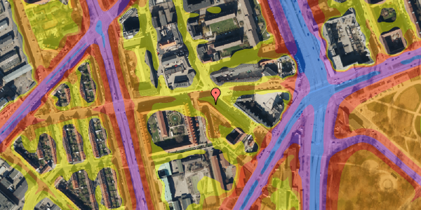 Trafikstøjkort på Klostervænget 2, st. 307, 2100 København Ø