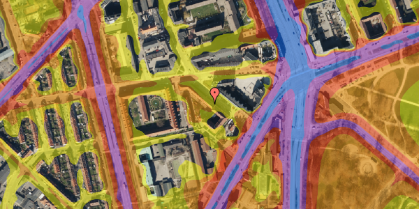 Trafikstøjkort på Klostervænget 5, st. 340, 2100 København Ø