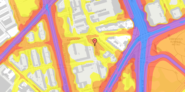 Trafikstøjkort på Klostervænget 9, st. 377, 2100 København Ø