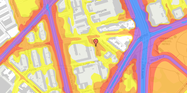 Trafikstøjkort på Klostervænget 9, 2. 386, 2100 København Ø