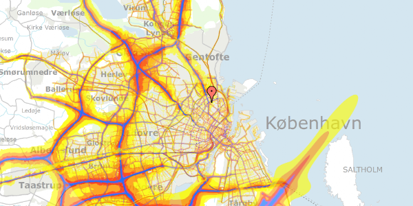 Trafikstøjkort på Klostervænget 10, st. 387, 2100 København Ø