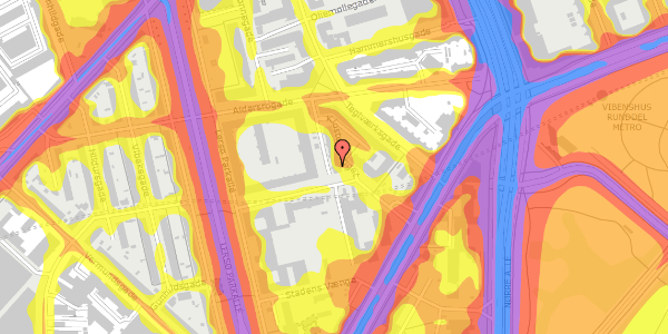 Trafikstøjkort på Klostervænget 12, st. 413, 2100 København Ø