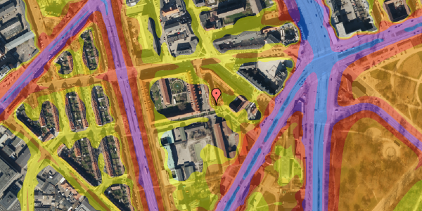 Trafikstøjkort på Klostervænget 12, 1. 416, 2100 København Ø