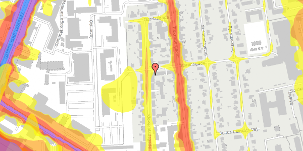 Trafikstøjkort på Kløverbladsgade 21, 1. th, 2500 Valby