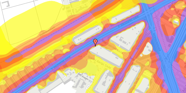 Trafikstøjkort på P. Knudsens Gade 29, kl. , 2450 København SV