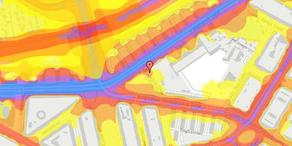 Trafikstøjkort på P. Knudsens Gade 41, 1. th, 2450 København SV