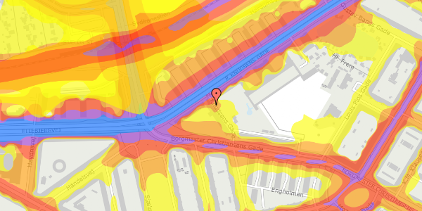 Trafikstøjkort på P. Knudsens Gade 41, 2. th, 2450 København SV