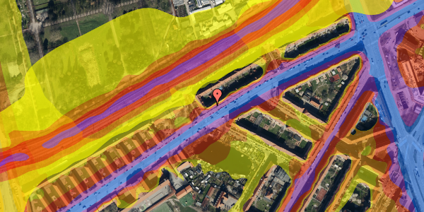 Trafikstøjkort på P. Knudsens Gade 42, 1. th, 2450 København SV