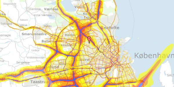 Trafikstøjkort på Kobbelvænget 1, 1. tv, 2700 Brønshøj