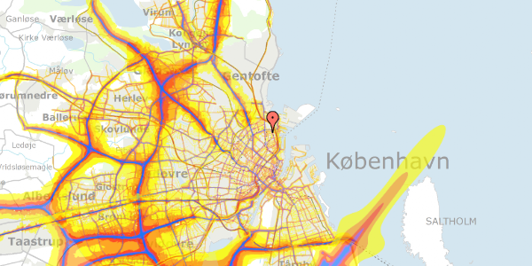 Trafikstøjkort på Koldinggade 7, 2. tv, 2100 København Ø