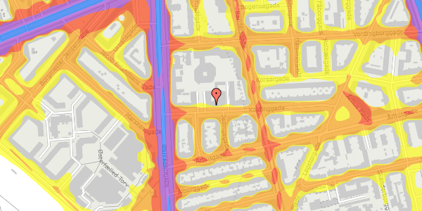 Trafikstøjkort på Koldinggade 9, 4. th, 2100 København Ø