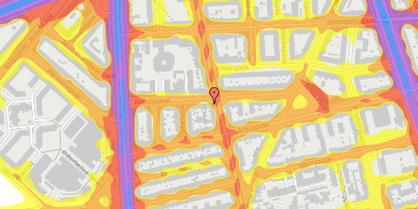 Trafikstøjkort på Koldinggade 16, st. th, 2100 København Ø