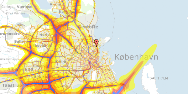 Trafikstøjkort på Koldinggade 27, 2. th, 2100 København Ø