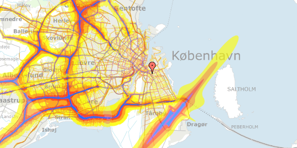 Trafikstøjkort på Kongedybet 10, 2. th, 2300 København S