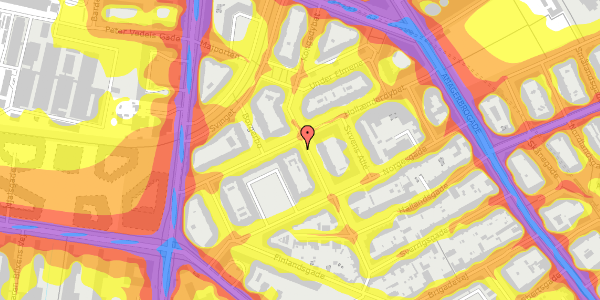 Trafikstøjkort på Kongedybet 18, 1. tv, 2300 København S