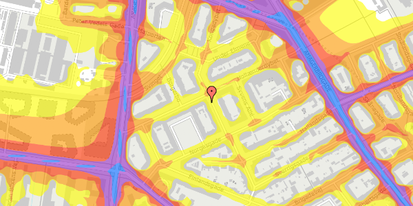 Trafikstøjkort på Kongedybet 18, 2. tv, 2300 København S