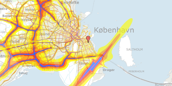 Trafikstøjkort på Kongedybs Allé 17, 2300 København S