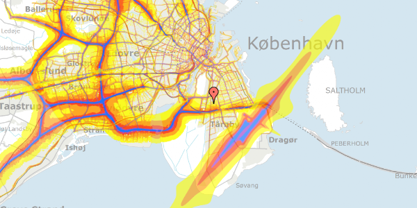 Trafikstøjkort på Kongelundsvej 100P, 2300 København S