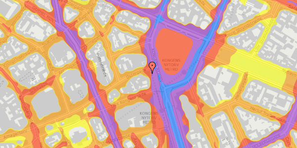 Trafikstøjkort på Kongens Nytorv 23, kl. 1, 1050 København K