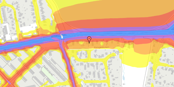 Trafikstøjkort på Kongeslusen 9, 2610 Rødovre