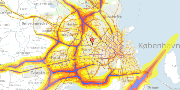 Trafikstøjkort på Kongsdalvej 14, 2720 Vanløse