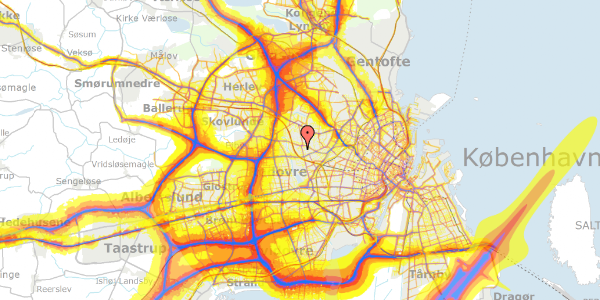 Trafikstøjkort på Kongsdalvej 47, 2720 Vanløse