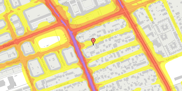 Trafikstøjkort på Korfuvej 6, 2. th, 2300 København S