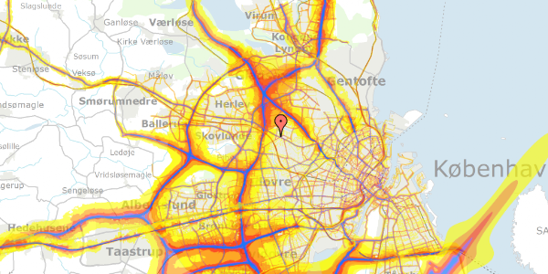 Trafikstøjkort på Kornerupvej 5, 2700 Brønshøj