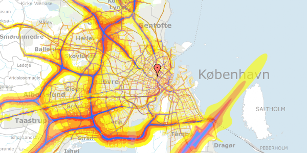 Trafikstøjkort på Korsgade 38, 1. tv, 2200 København N