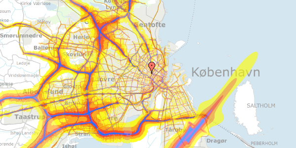 Trafikstøjkort på Korsgade 40, 3. tv, 2200 København N