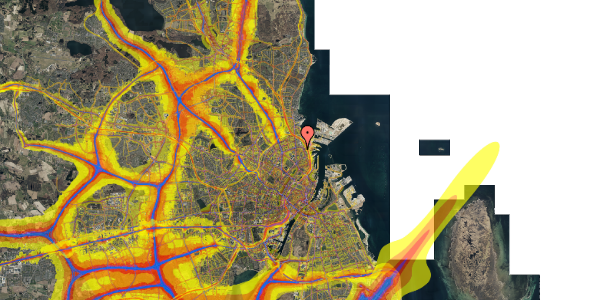 Trafikstøjkort på Korsørgade 17, 1. tv, 2100 København Ø