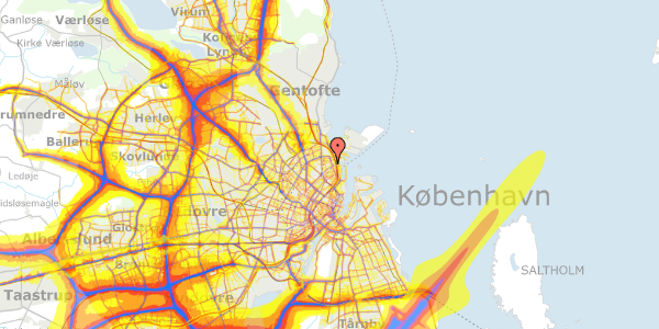 Trafikstøjkort på Krausesvej 21, 4. tv, 2100 København Ø