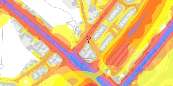 Trafikstøjkort på Kristianiagade 6, st. th, 2100 København Ø