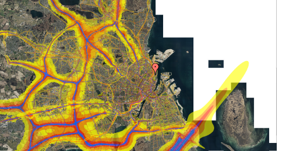 Trafikstøjkort på Kristianiagade 14, 2. th, 2100 København Ø