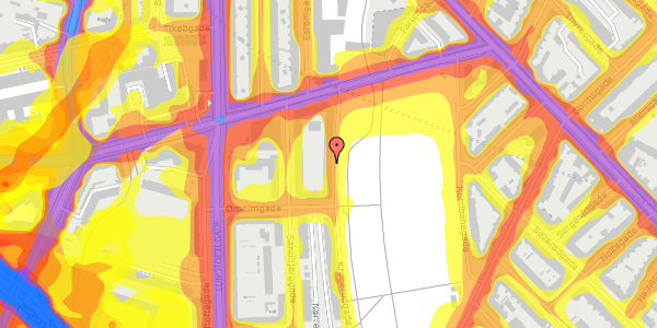 Trafikstøjkort på Krogerupgade 53, 4. th, 2200 København N