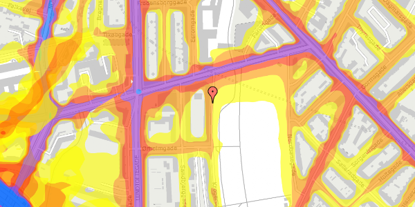 Trafikstøjkort på Krogerupgade 59, 2. th, 2200 København N