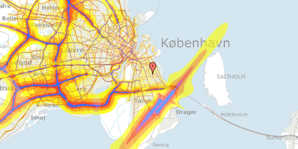 Trafikstøjkort på Krudtmøllegårds Allé 10, 2300 København S